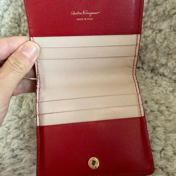 Salvatore Ferragamo Gancini City French Wallet in Lipstick Red - Picture 8 of 10